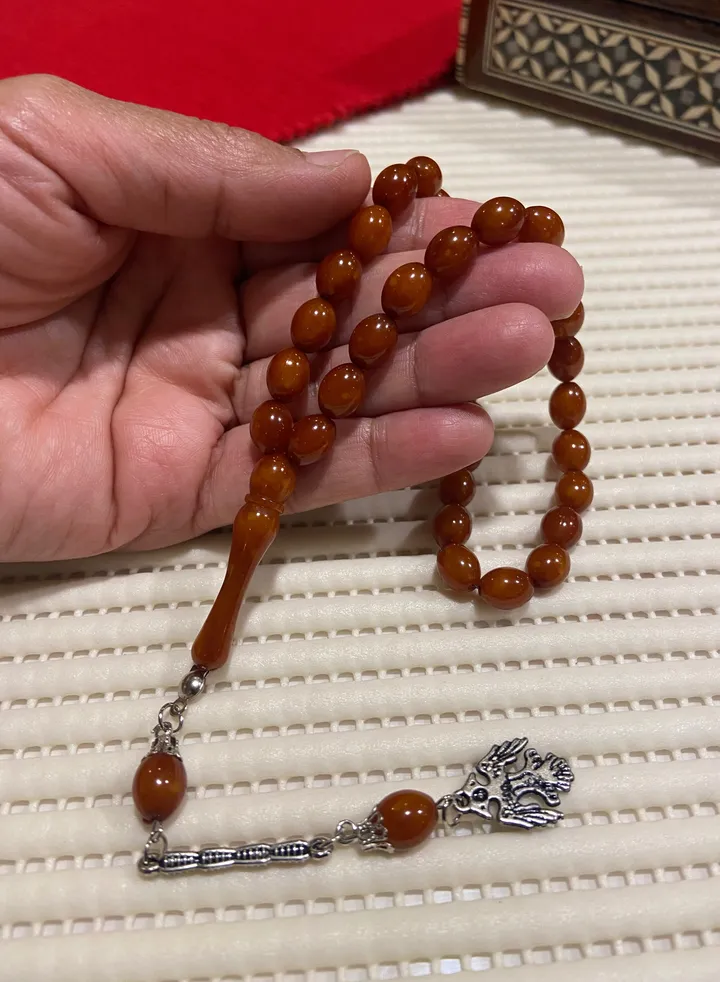Small Faturan Bakelite Prayer Beads For Men 33 Beads Size 8mm x 10.5mm