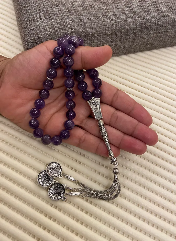 Natura Amethyst Prayer Beads For Men 35 Beads Size 10.1mm