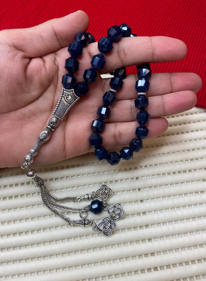 Natural Quartz Stone Prayer Beads For Men 33 Beads Size 9.1mm x 10.5mm