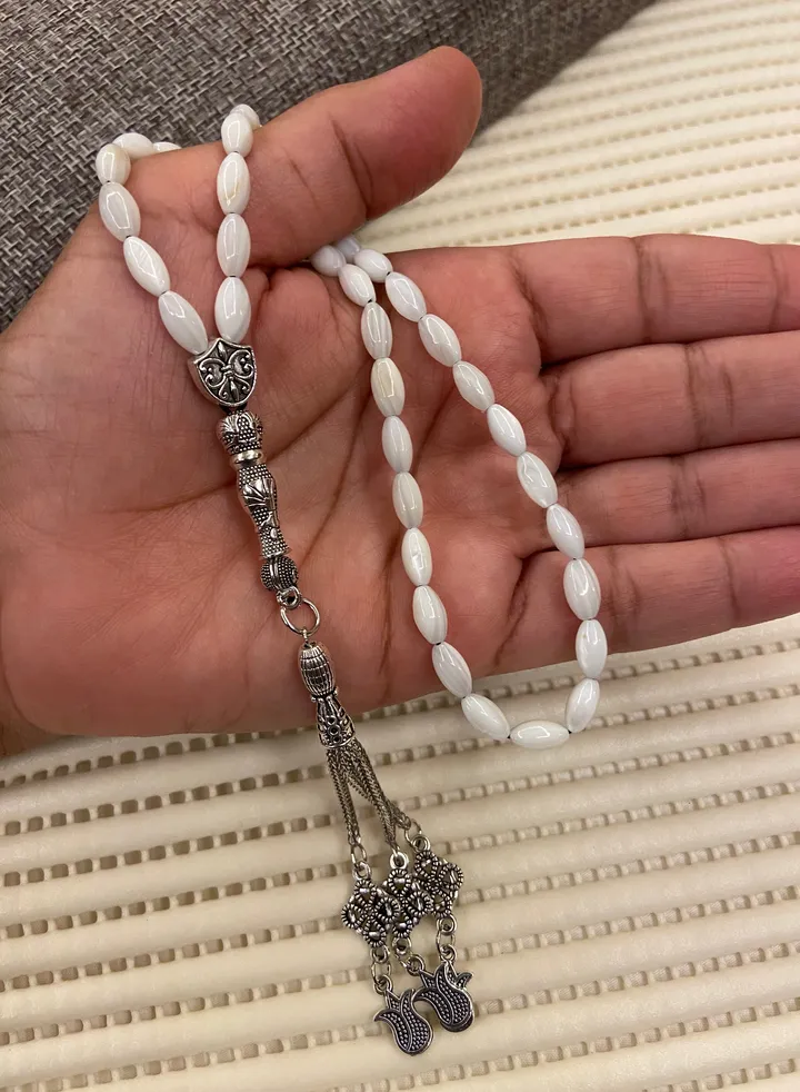 Natural Seashell Prayer Beads For Men 39 Beads Size 4mm