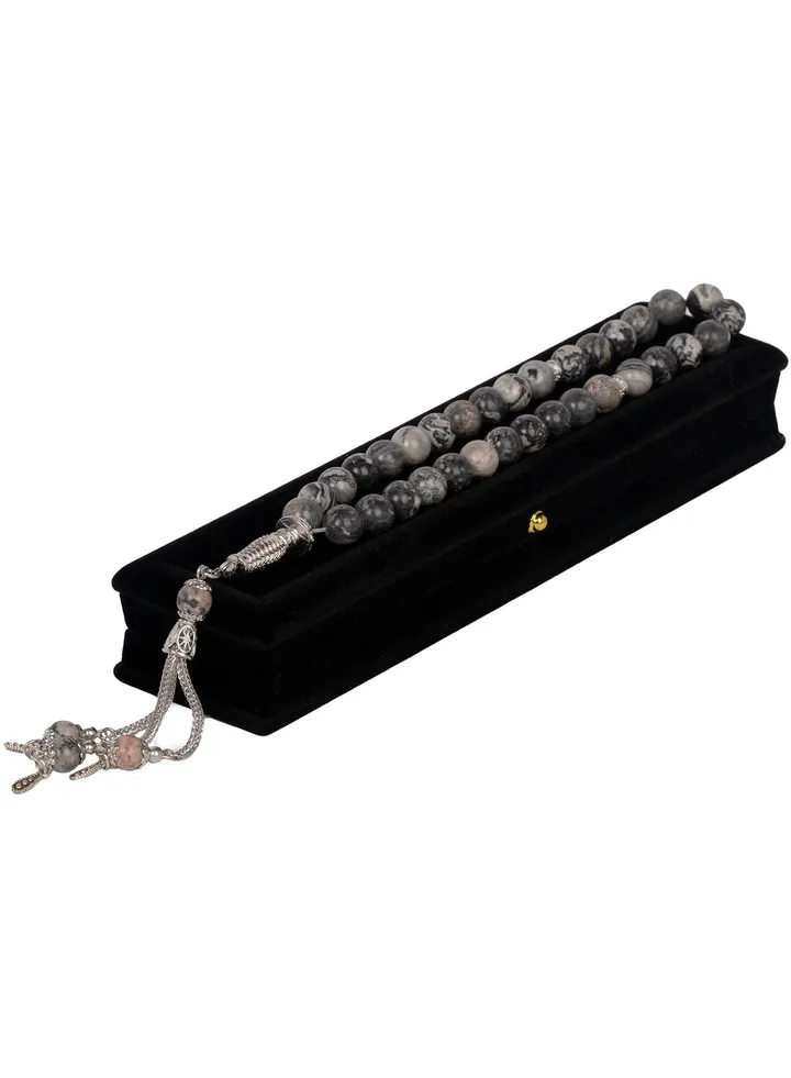 Wooded lead kyanite stone rosary 10ml