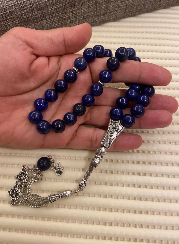 Natural Lapis Lazuli Prayer Beads For Men 33 Beads Size 10.5mm