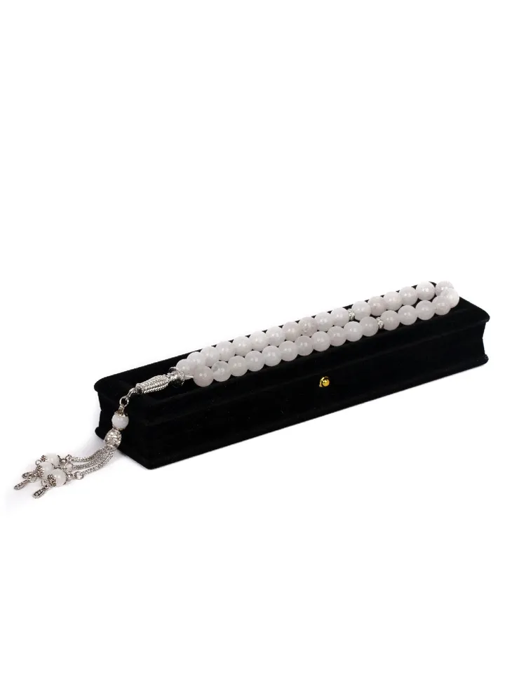 Dark pearl agate stone rosary 10ml