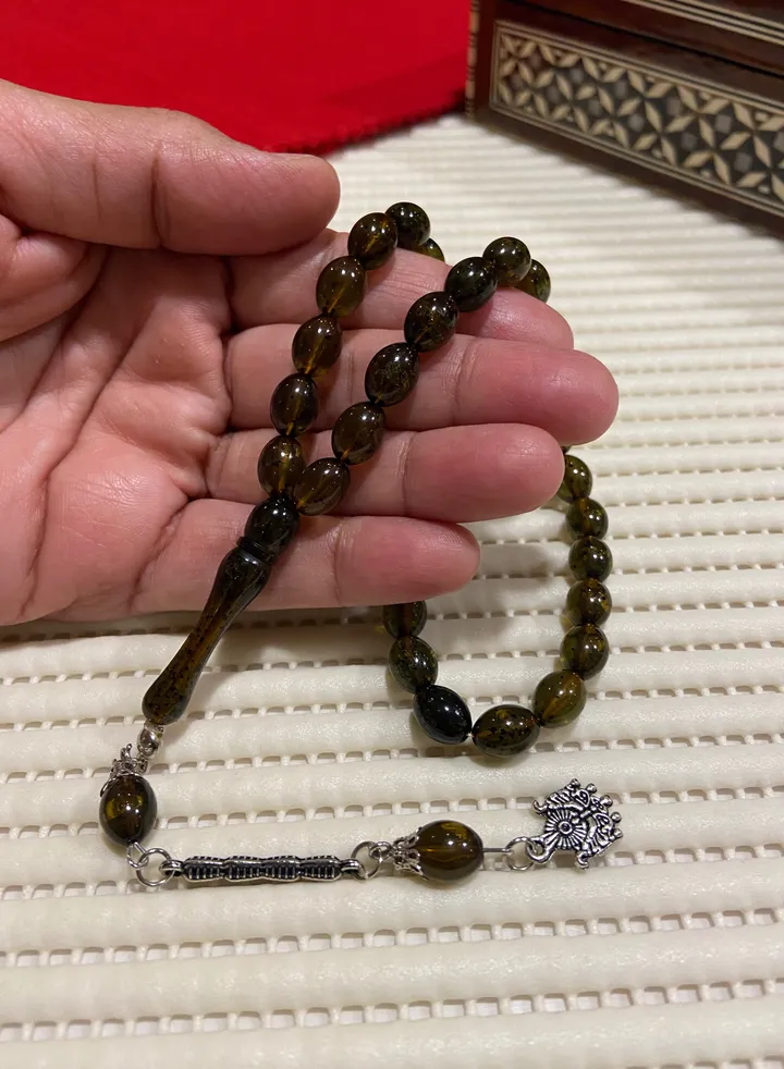 Small Faturan Bakelite Prayer Beads For Men 33 Beads Size 8mm x 10.5mm