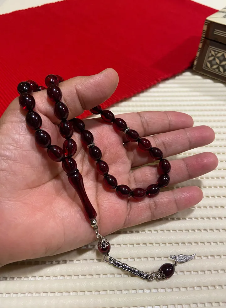 Small Faturan Bakelite Prayer Beads For Men 33 Beads Size 8mm x 10.5mm