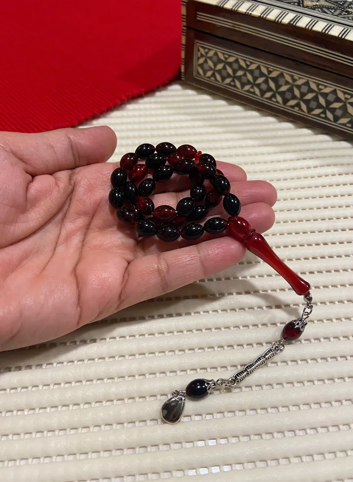 Small Faturan Bakelite Prayer Beads For Men 33 Beads Size 8mm x 10.5mm
