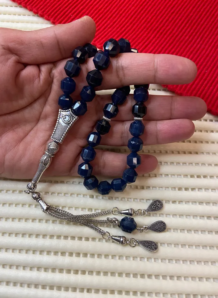 Natural Quartz Stone Prayer Beads For Men 33 Beads Size 9.1mm x 10.5mm