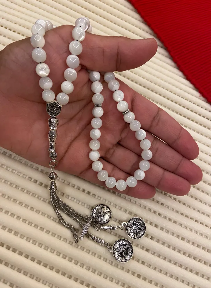 Natural Seashell Prayer Beads For Men 51 Beads Size 7.7mm