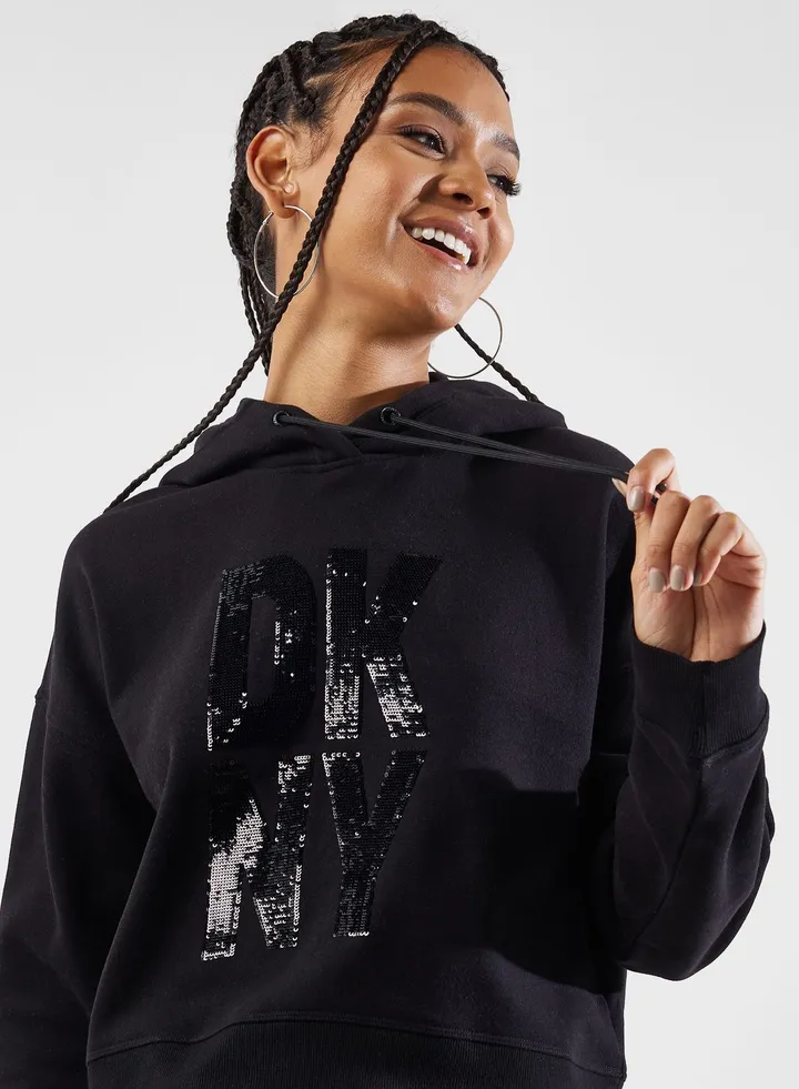 Graphic Sequin Detail Hoodie