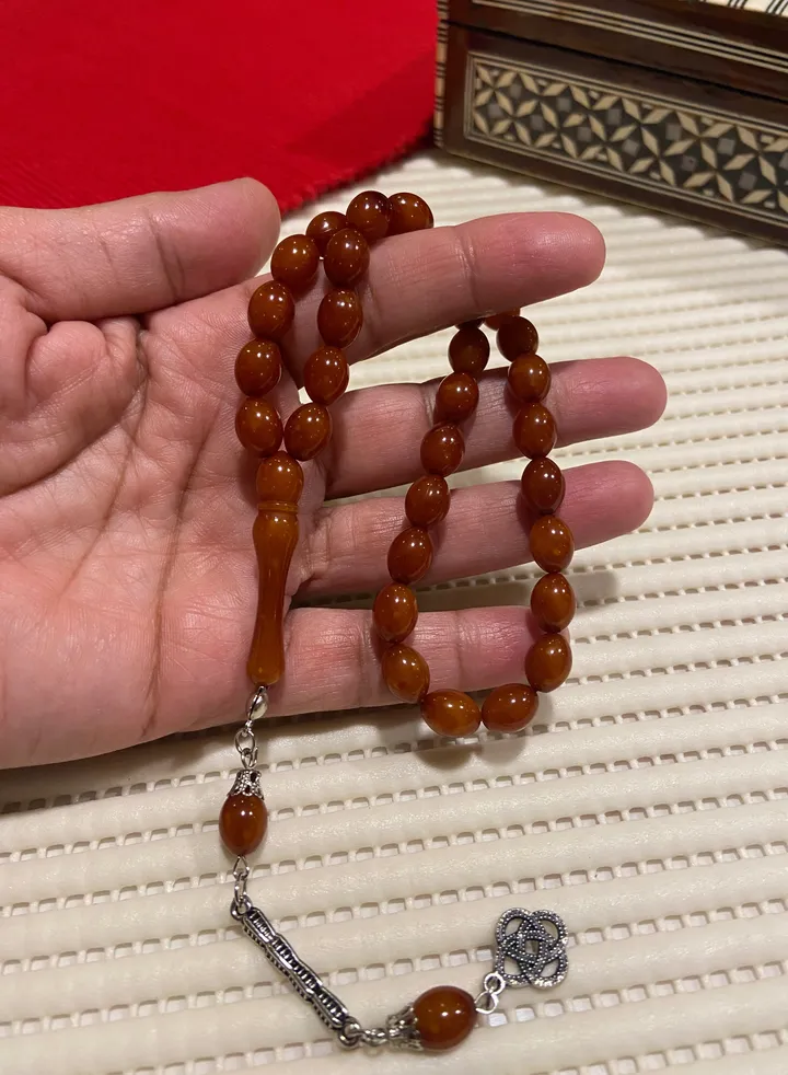 Small Faturan Bakelite Prayer Beads For Men 33 Beads Size 8mm x 10.5mm