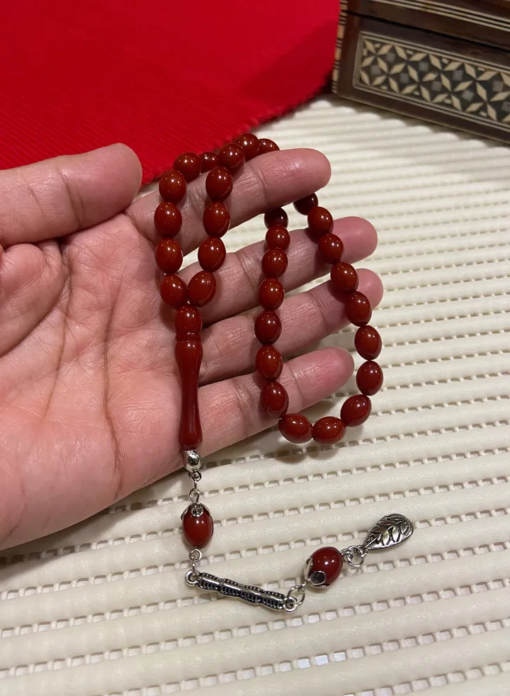 Small Faturan Bakelite Prayer Beads For Men 33 Beads Size 8mm x 10.5mm