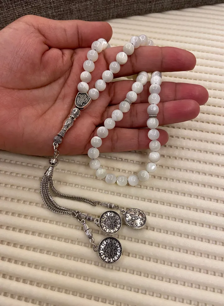 Natural Seashell Prayer Beads For Men 51 Beads Size 8mm