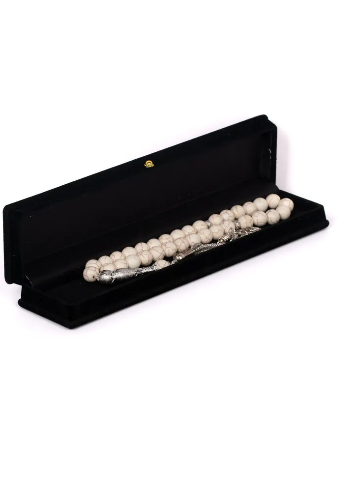 Gray veined howlite stone rosary