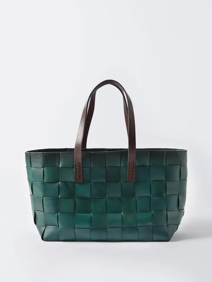 Japan Woven-leather Box Tote Bag
