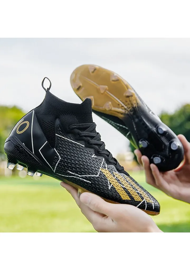 High -gang lace long nail football shoes