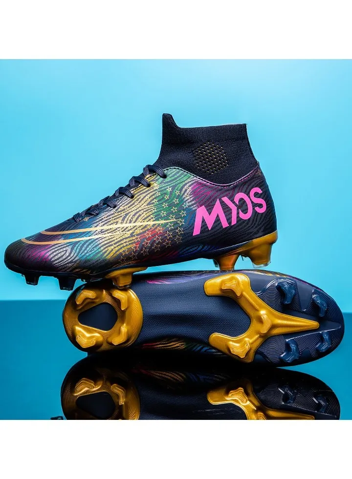 Soccer Shoes Men's High Top Long Spikes Sneakers Camouflage Fashion Mandarin Ducks Sports Shoes