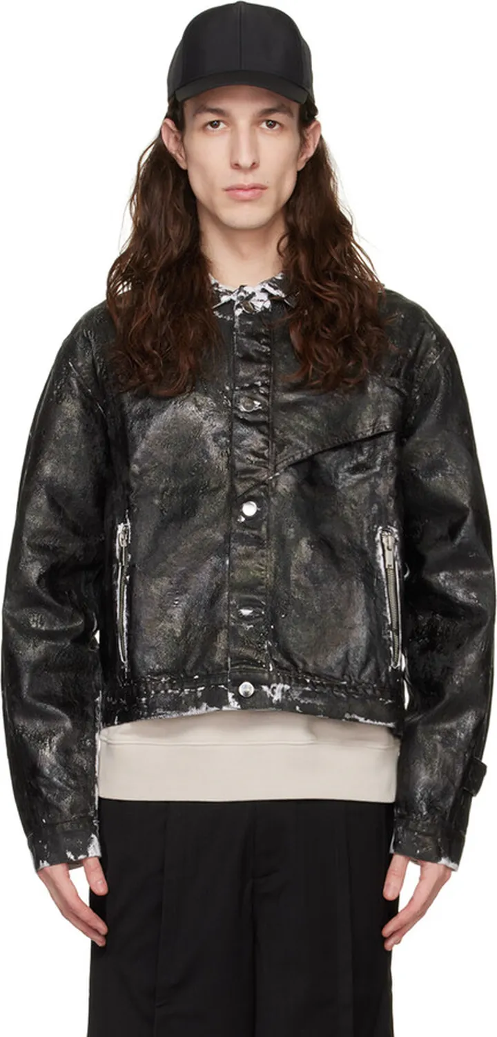 HELIOT EMIL Black Chrysalis Denim Jacket