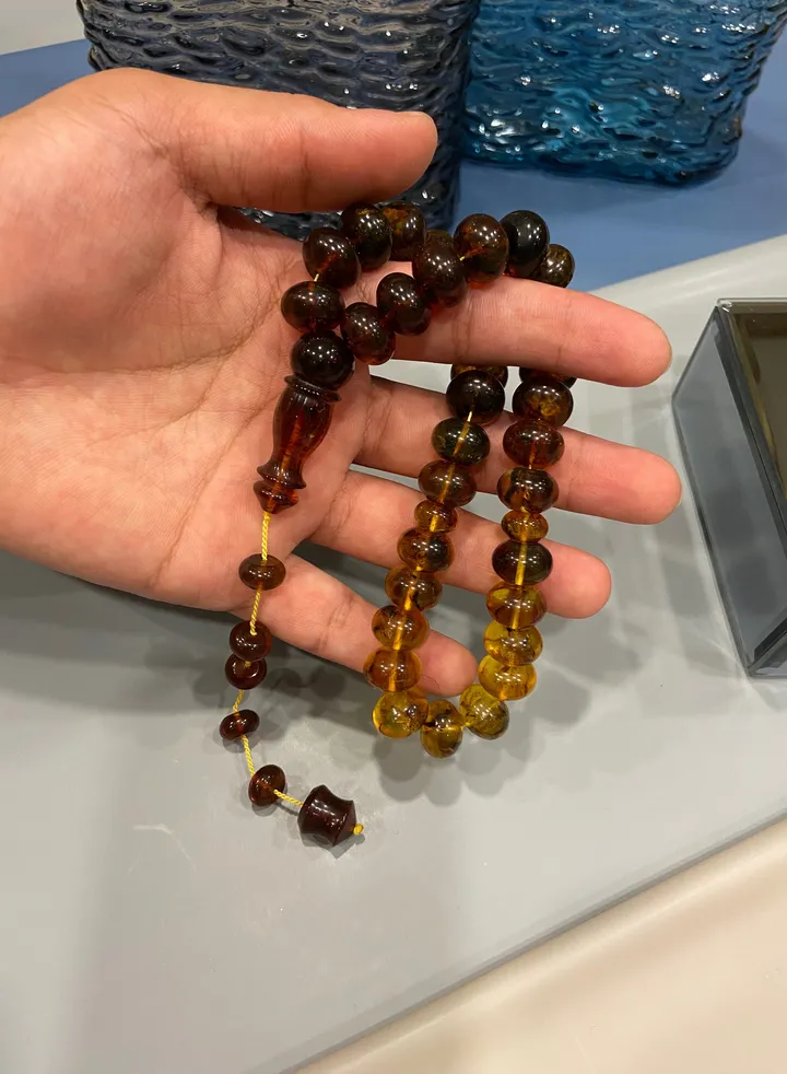 Natural Baltic Amber Prayer Beads For Men 33 Beads