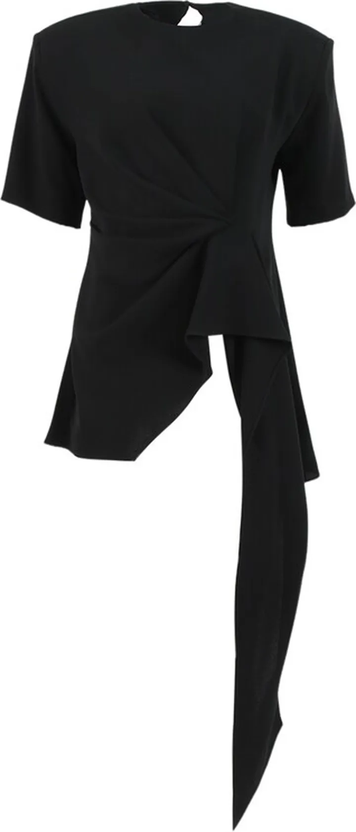 Draped Short Sleeve Tunic Black