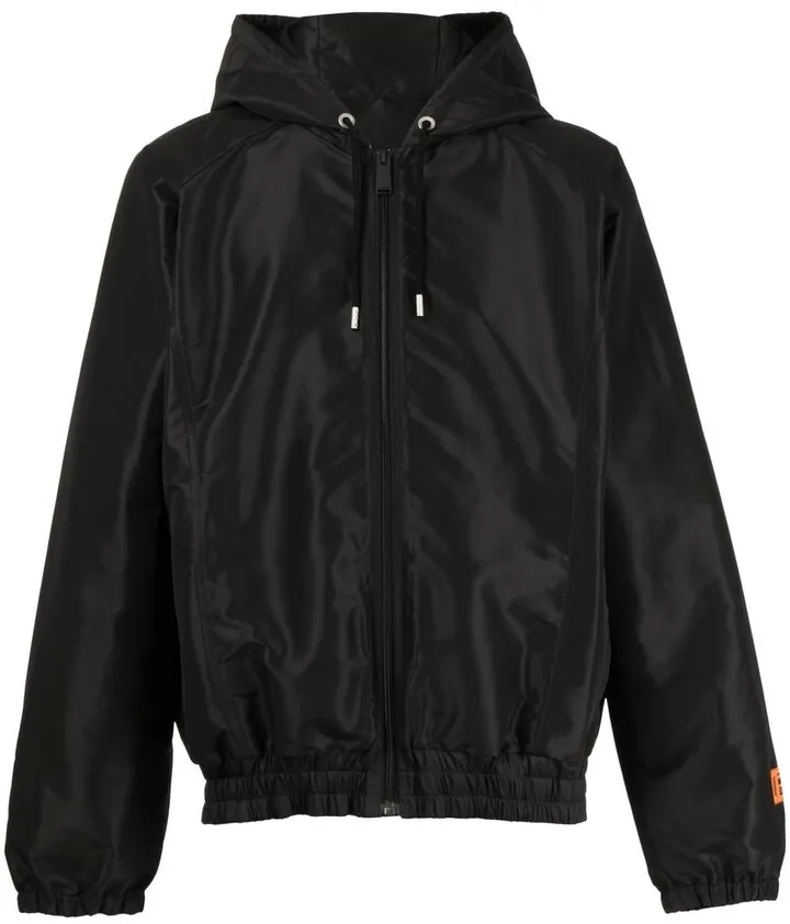 Satin-Finished Zipped Bomber Jacket