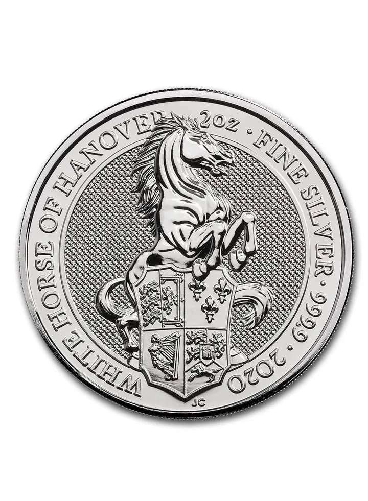 Queen's White Horse Silver 2 oz Coin