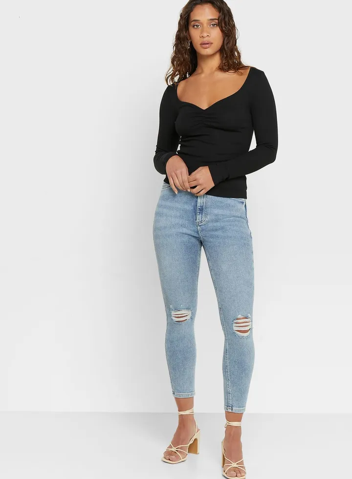 High Waist Ripped Jeans