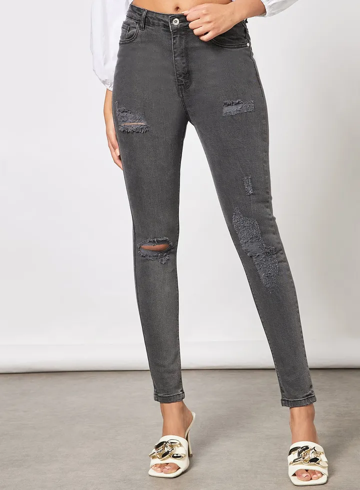 Ripped Skinny Jeans Black