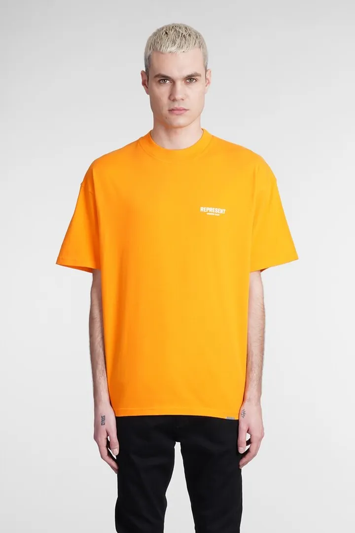 T-shirt In Orange Cotton