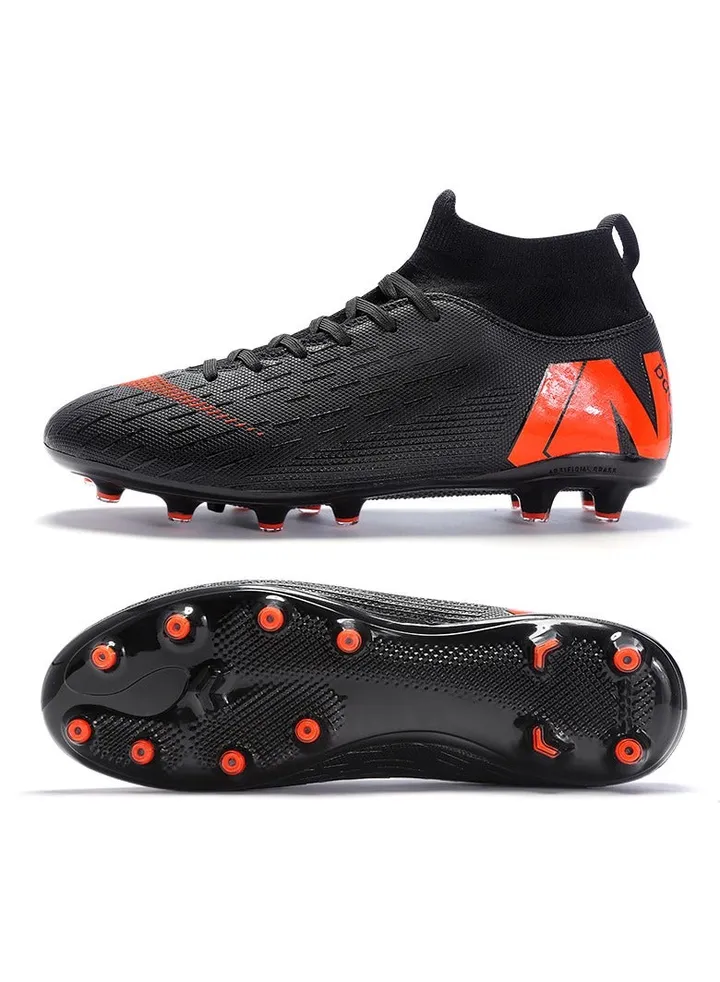 Men's And Women's Shredded Spikes Long Spikes High Top Flyknit Sock Sleeve Kids Football Shoes