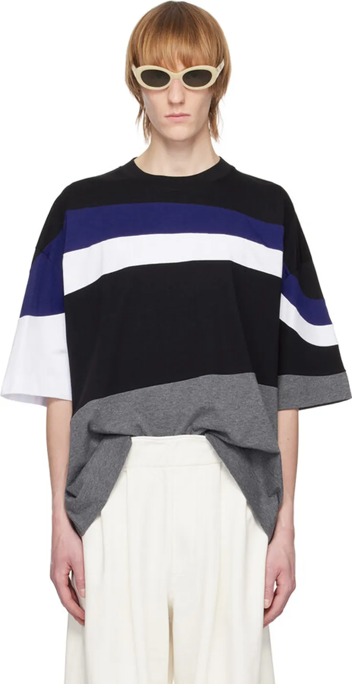 Dries Van Noten Black Striped T-Shirt