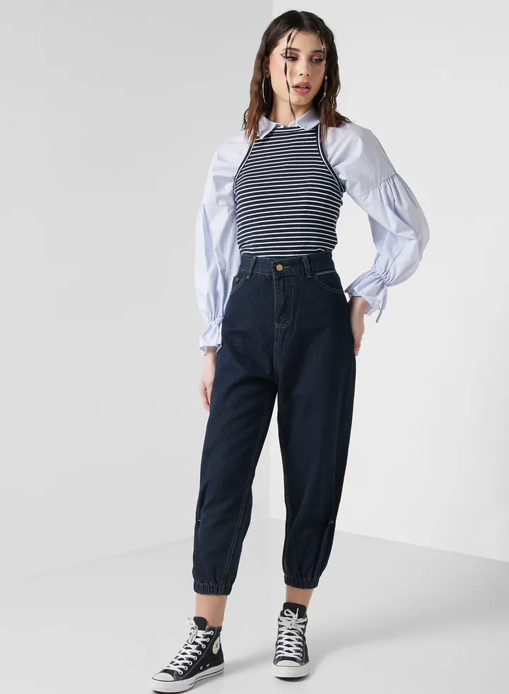 Urban Minx Jeans With Cuffed Hem