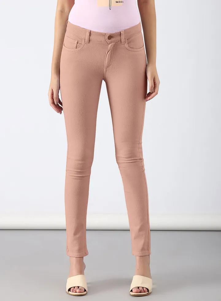 Casual Slim Fit Jeans Putty Pink