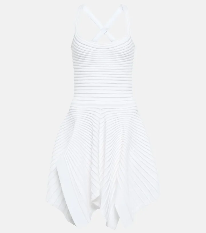 Ribbed-knit minidress