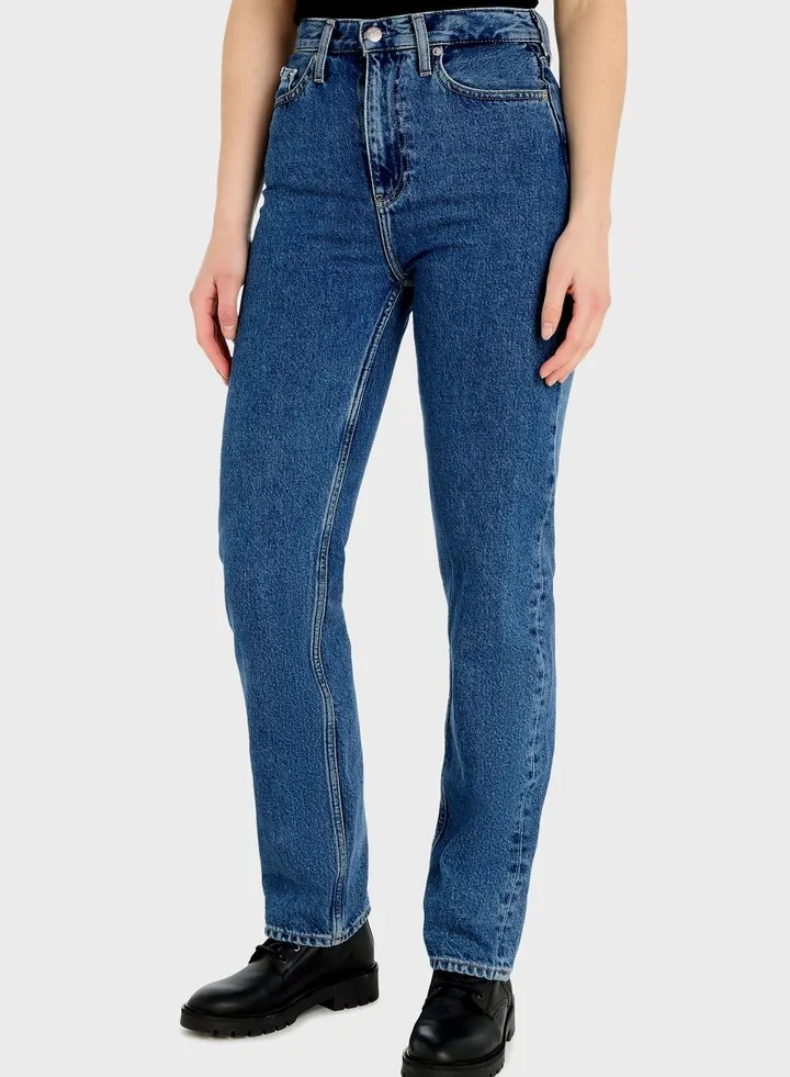 High Waist Straight Jeans