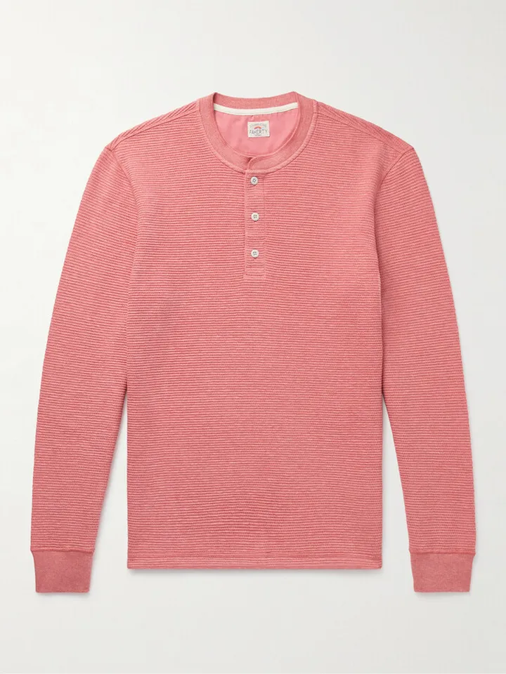 Surf Waffle-Knit Cotton-Blend Henley T-Shirt