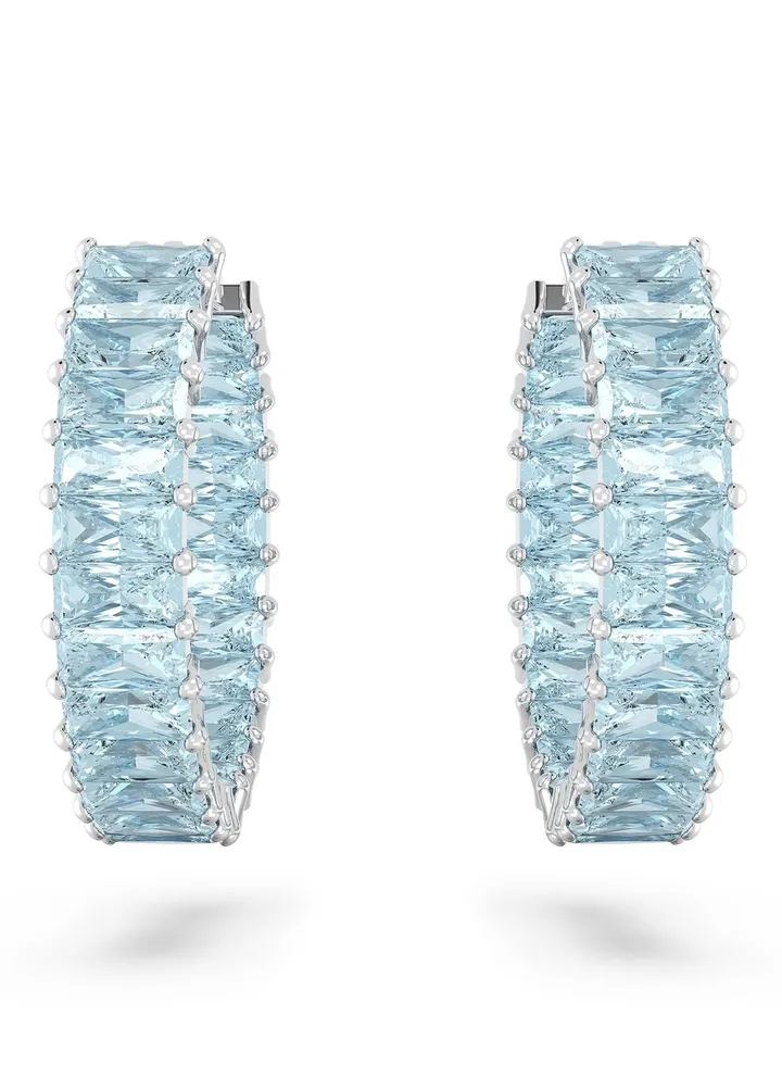 Matrix Hoop Baguette Earrings