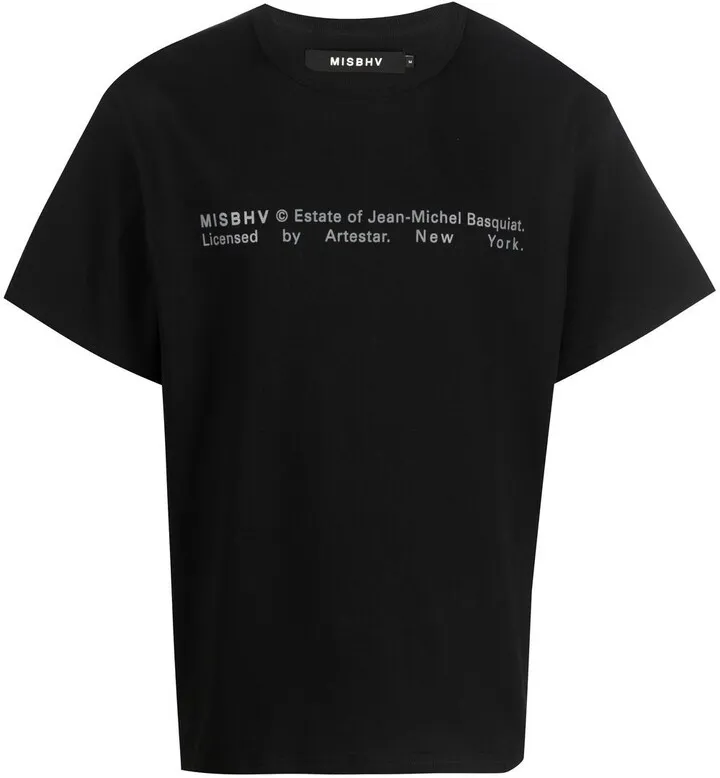 slogan-print short-sleeve T-shirt