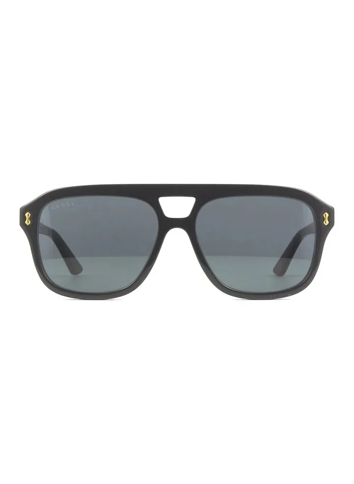 Gucci Square Sunglass On Black Frame With Dark Grey Lenses GG1263S 001