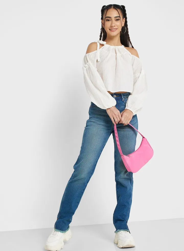 Straight Jeans With Vents