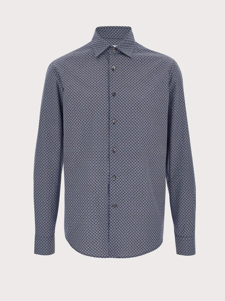 Ferragamo Men Gancini sports shirt Blue