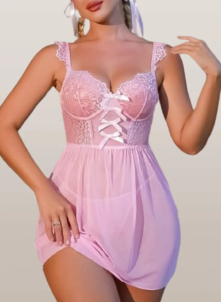 Short chiffon/lace unique & elegant women's lingerie