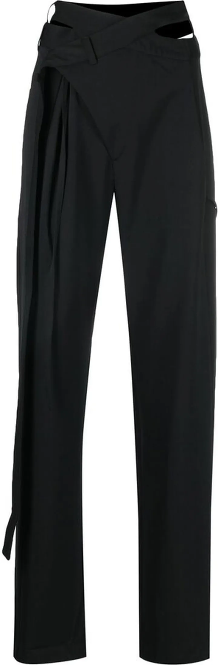 Belt-Detail Straight-Leg Trousers