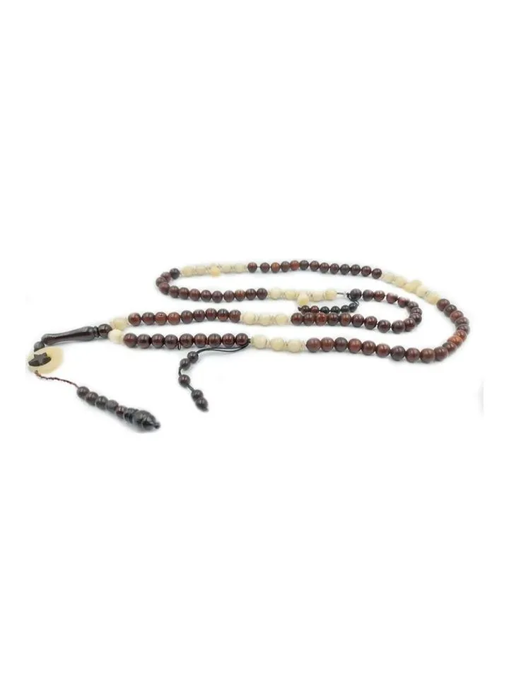 Elegant Natural Kuka Wood Round Beads Tasbih