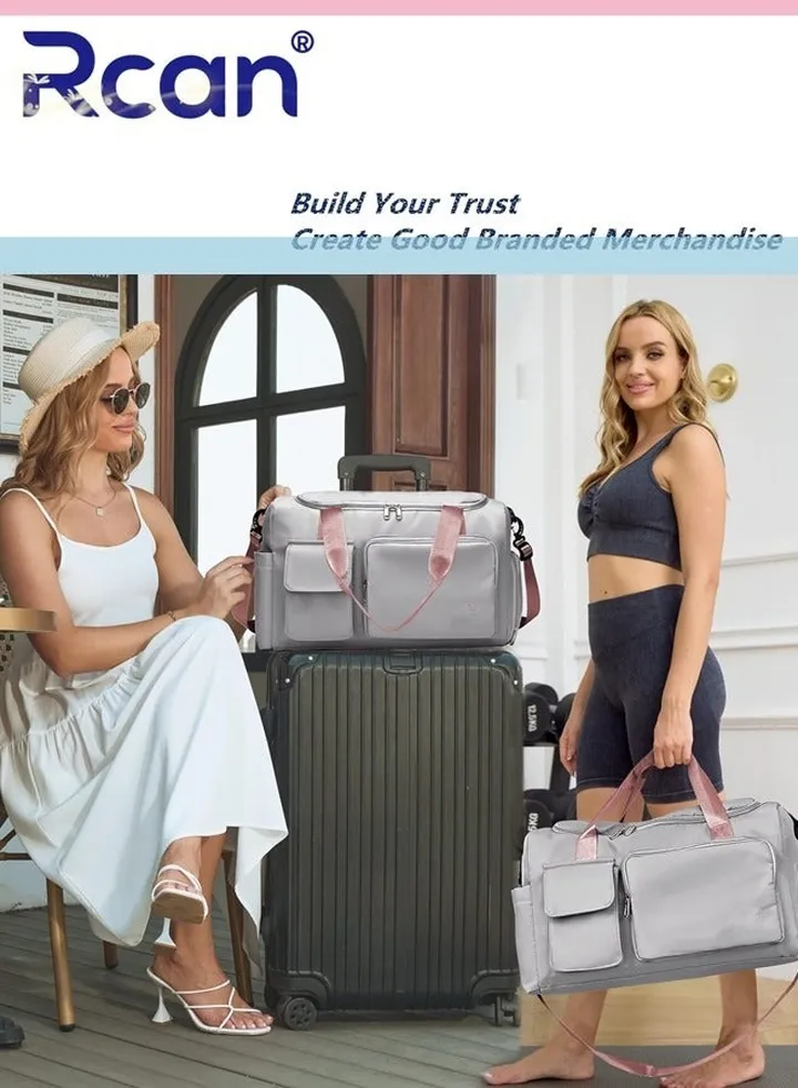 Gym Sports Shoulder Bag Large Capacity Waterproof Travel Riding Durable Crossbody Bag with Shoes Compartment Dry and Wet separation Handbag Lightweight Weekend Sleepover Duffel Bag for Men Women