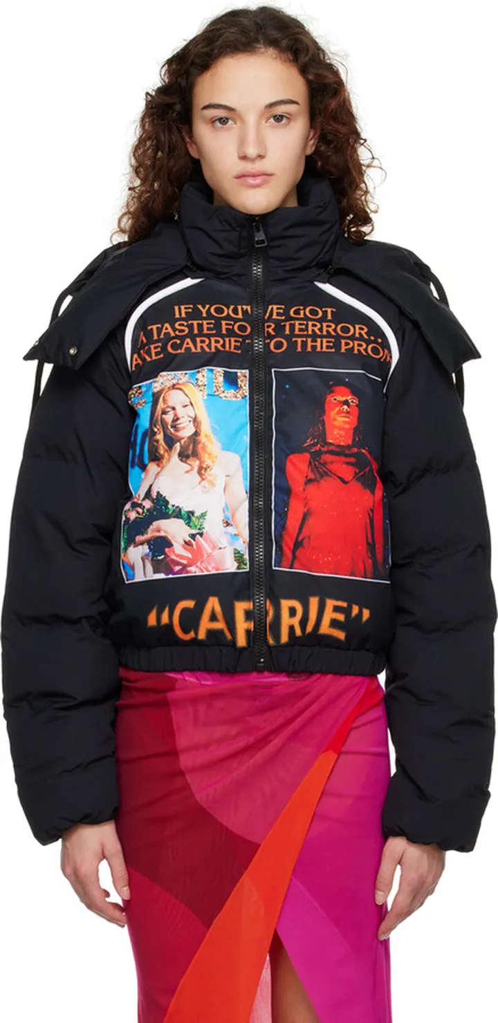 JW Anderson Black Poster Puffer Jacket