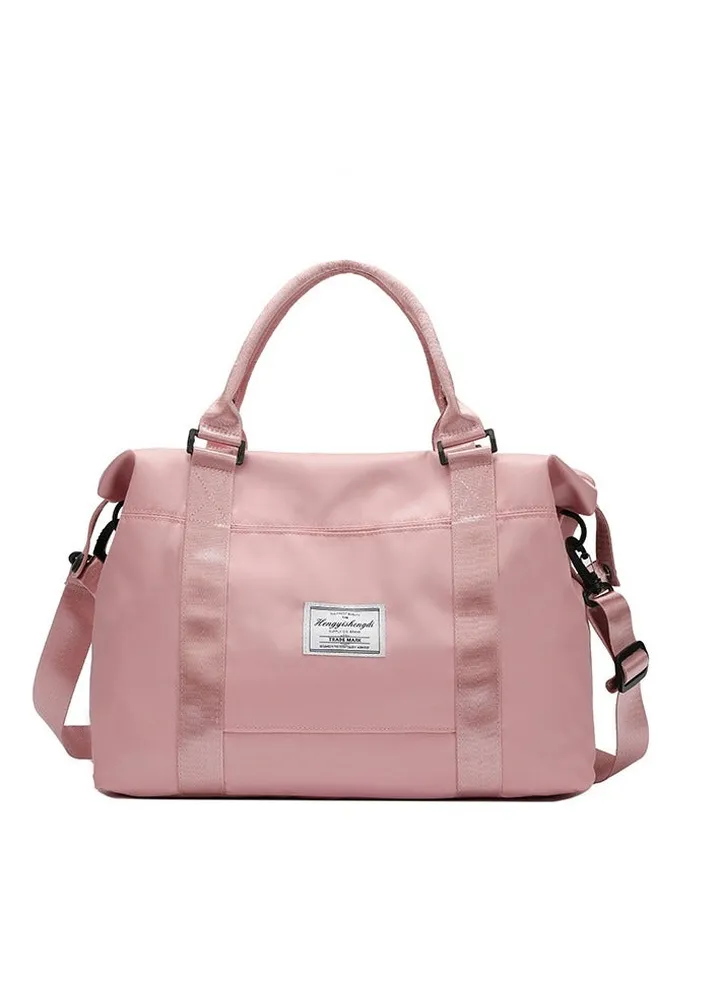 Travel Duffel Bag, Sports Tote Gym Bag, Shoulder Weekender Overnight Bag for Women,Pink
