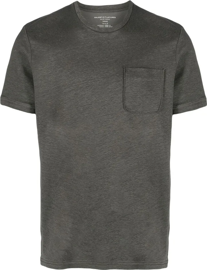 patch pocket round neck T-shirt
