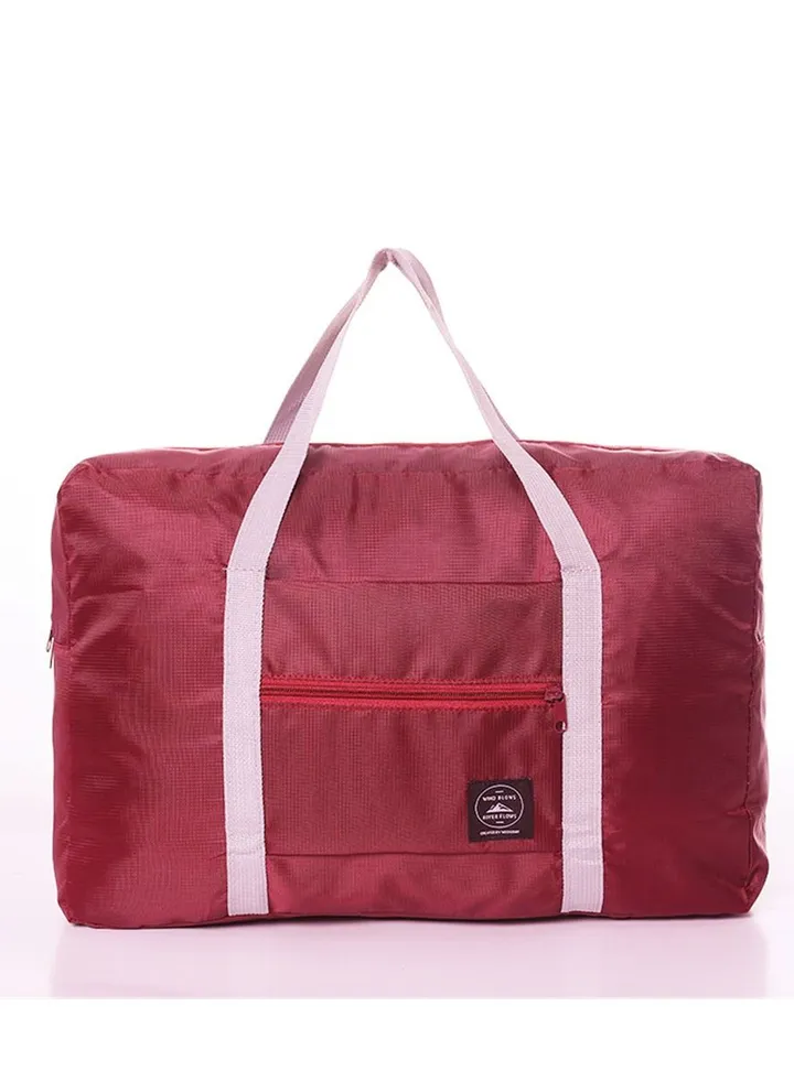Foldable Luggage Hand Travel Bag Foldable Travel Duffel Bag, Travel Bag , Sport Totes , Shoulder Shopping Bag , Luggage Bag Wine Red