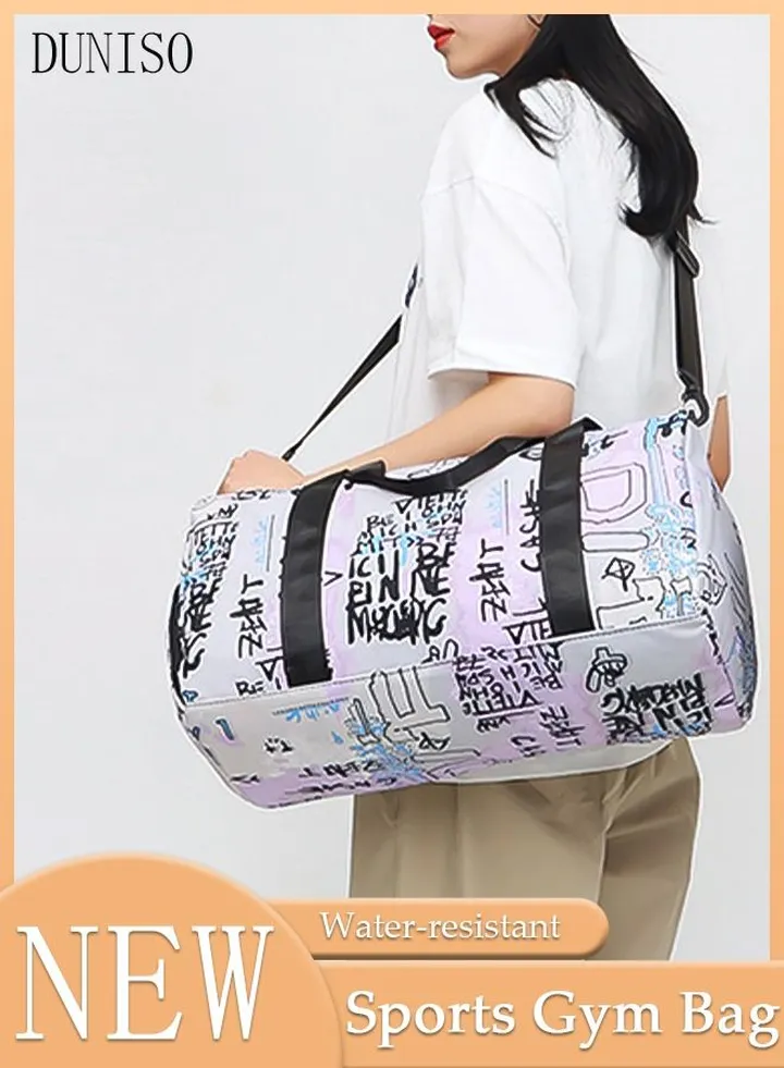 Gym Bag for Womens Mens with Shoes Compartment and Wet Pocket Travel Duffel Bag for Women for Plane Sport Gym Tote Bags Swimming Yoga Waterproof Weekend Overnight Bag Carry on Bag Hospital Holdalls