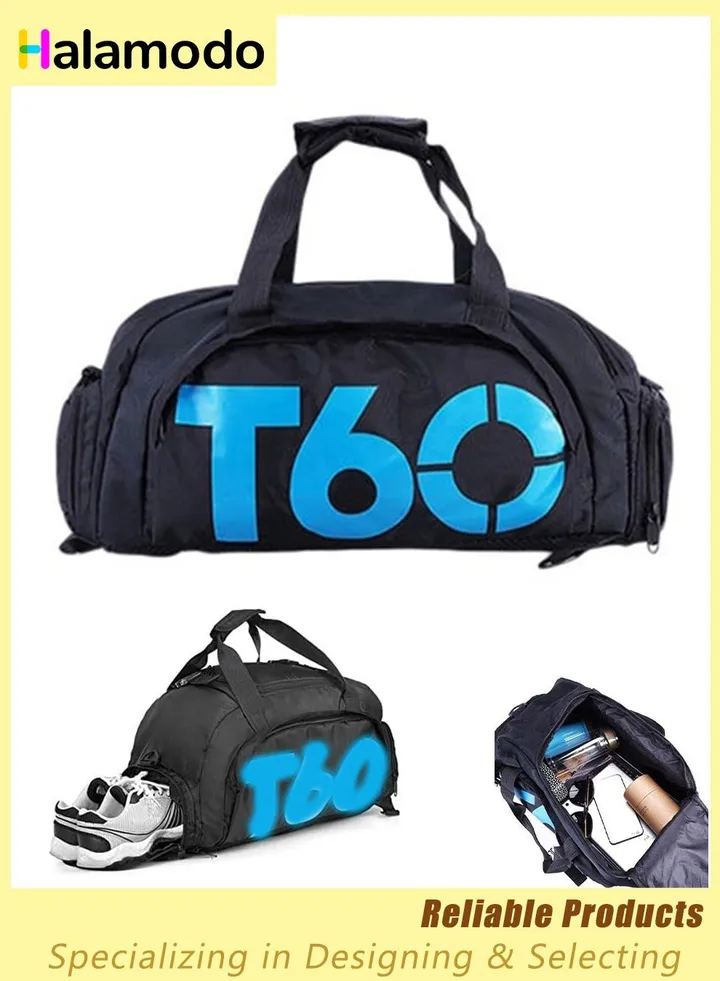 Sports Gym Bag, Waterproof Travel Duffel Bags, Foldable Duffel Tote Bag, Large Capacity Travel Bags, with Shoes Compartments and Multi Pockets, for Men and Women Travel Workout Outdoor